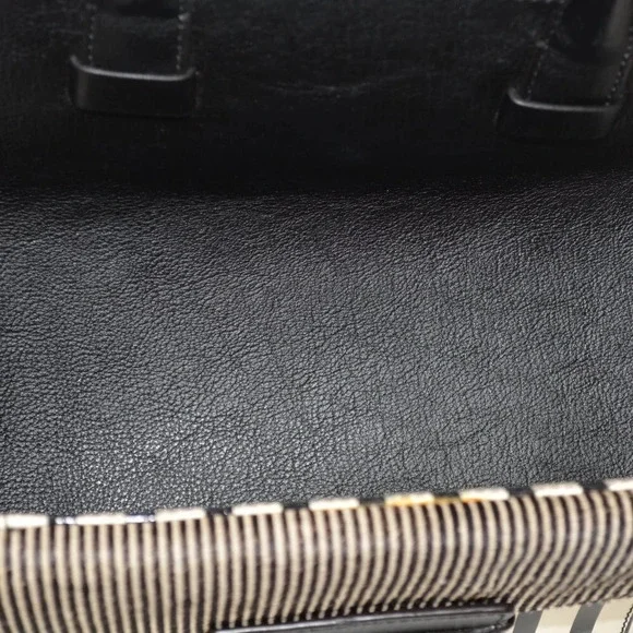 REBECCA MINKOFF COPENHAGEN BLACK/ WHITE PEBBLED LEATHER TOTE - Picture 10 of 16